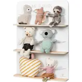MUSTERKIND Wandregal "Wall of Friends, weiß/natur", Kinder, Gr. B/H/T: 58cm x 80cm x 10cm, weiß (weiß, natur), Holzwerkstoff, Regale Wandregal