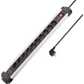 Sygonix SY-4755608 Überspannungsschutz-Steckdosenleiste 10fach Silber, Schwarz 1 St.