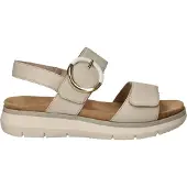 Remonte Riemchensandale , Damen, Gr. 39, beige (creme), Leder, unifarben, Schuhe Riemchensandale, Sandale, Bequemschuh, Sommerschuh mit praktischen Klettverschlüssen