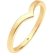 Elli Silberring "Ring V-Stacking Geo Trend Blogger 925 Sterling Silber" Gr. 56, gold, Fingerringe, Damen, 56, Silber 925 (Sterlingsilber), Silberring
