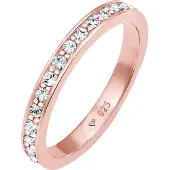 Elli Silberring "Ring Memoire Verlobung Kristalle 925 Silber" Gr. 52, rosa, Fingerringe, Damen, 52, Silber 925 (Sterlingsilber), Silberring