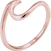 Elli Silberring "Ring Wellen Wave Maritim Meer 925 Silber" Gr. 52, rosa (rosegold), Fingerringe, Damen, 52, Silber 925 (Sterlingsilber), Silberring