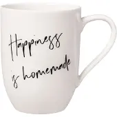 Villeroy & Boch Becher "Becher mit Henkel 'Happiness is Homemade' Statement 290 ml weiß", weiß, 1 tlg., Porzellan, Trinkgefäße, Becher