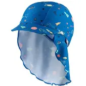 Sterntaler Schirmmütze "Bademütze mit Nackenschutz Weltraum", Kinder, Gr. 49, blau (königsblau), Obermaterial: 82% Polyamid PA. 18% Elasthan EL., Mützen Schirmmütze