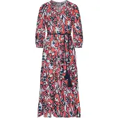 Seidensticker Sommerkleid "Schwarze Rose", Damen, Gr. XXL (44), Normalgrößen, rosa (rosa, pink), 65% Baumwolle, 35% Leinen, bedruckt, regular fit, V-Ausschnitt, Kleider Sommerkleid, 7/8 V-Neck Druck