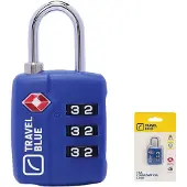 Travel-Blue TSA-Kombinationsschloss mit 3 Zifferblättern, Mix aus Schwarz, Blau oder Rot