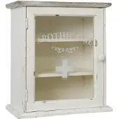 Clayre & Eef Medizinschrank 32x18x36 cm Weiß Holz