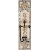 Clayre & Eef Wandleuchte 31x19x120 cm Beige Grau Holz