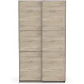 CALICOSY Kleiderschrank mit 2 Schiebetüren Ghost - L116,5 cm
