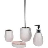 Axentia Hollywood Bad-Set 4-teilig roségold, Glitzer-Design, strukturierte Oberfläche, WC-Garnitur 40 cm