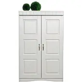 VOGL Möbelfabrik Aktenschrank VOGL MÖBELFABRIK "Hans", weiß (perl weiß mdf), B:77cm H:123,4cm T:35,5cm, Schränke, Aktenschrank, mit Metallgriffen, 3 große Fächer, Höhe 124 cm Made in Germany