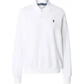Ralph Lauren für Damen. 211965097002 Weißes Poloshirt aus leichtem Frottee (M), Lässig, Baumwolle, Langarm