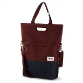 URBAN PROOF Recycelte Shopper-Fahrradtasche 20 Liter - Burgunderrot/Grau