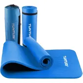 Tunturi Dicke NBRmatte 15mm - Rutschfest Gymnastikmatte - Mit Tragetasche - Für Yoga und Pilates - Sportmatte 180x60x1,5cm -Schadstofffrij - Besonders komfortabel - Blau