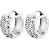 Elli Paar Creolen "Ohrringe Paar Creolen Elegant 925 Silber, mit Kristallen von Swarovski", silber, Ohrringe, Damen, Silber 925 (Sterlingsilber), Paar Creolen