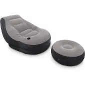 Intex Samtsessel mit Fußhocker 130 x 99 x 76 cm 68564