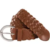 Tom Tailor Flechtgürtel "TTLISA", Damen, Gr. 90, braun (cognac, hellbraun), Rindsleder, unifarben, Gürtel Flechtgürtel, 4 cm breiter Damengürtel, Flechtledergürtel, modisches Must-Have