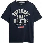 Superdry für Herren. M1012176A Athletic Essential navy T-Shirt (S), Lässig, Baumwolle, Kurzarm, Marine