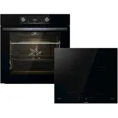 Gorenje Backofen-Set "BLACKSET2", Energieeffizienz: A, schwarz, Herdsets, Pizzafunktion mit 300 C – perfekt für Pizza, Focaccia und mehr, Backofen-Set
