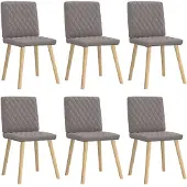 vidaXL Esszimmerstühle 6 Stk. Taupe Stoff