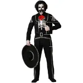 Atosa Mexican Skeleton Herrenkostüm