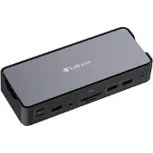 Verbatim Docking Station USB-C Pro CDS-15, 100 W, 15 Anschlüsse, USB-C/USB-A/HDMI/DisplayPort/RJ45/SD/microSD/Audio, schwarz/grau