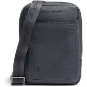 Piquadro Black Square Umhängetasche mit iPad Mini-Fach aus Leder oceanblau