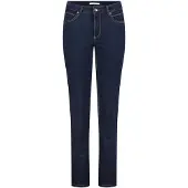 MAC Stretch-Jeans "Melanie", Damen, Gr. 34, Länge 34, blau (dunkelblau rinsed), Denim/Jeans, Obermaterial: 98% Baumwolle, 2% Elasthan, clean, figurbetont lang, Jeans Stretch-Jeans, Gerade geschnitten