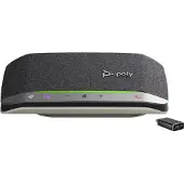 Poly Sync 20+ USB-C Freisprecheinrichtung, für Microsoft Teams , Mobiltelefon/PC, Silber, 55 dB, 0,715 m, Tasten, Touchsteuerung, IP64
