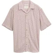 Tom Tailor Kurzarmhemd , Herren, Gr. L, N-Gr, weiß (sanftes weiß small tile design), Obermaterial: 100% Viskose, bedruckt, regular fit taillenbedeckt, Hemden Kurzarmhemd, mit All-Over Print