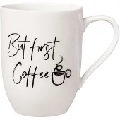 Villeroy Boch Becher "Becher mit Henkel 'But first Coffee' Statement 290 ml weiß", weiß, 1 tlg., Porzellan, Trinkgefäße, Becher