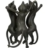 Gilde Tierfigur "Katze Gatto-Trio, schwarz", schwarz, B:26cm H:30,5cm T:21cm, Kunstharz, Dekofiguren, Tierfigur