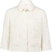 Cartoon Jackenblazer "Tweedblazer mit Taschen", Damen, Gr. 44, weiß (cream, nature), Obermaterial: 100% Polyester PES., Blazer Jackenblazer