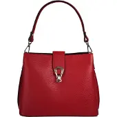 Cluty Umhängetasche "Damen echt Leder, Made in Italy", Damen, Gr. B/H/T: 25cm x 21cm x 13cm onesize, rot, Leder, leicht glänzend, unifarben, Taschen Umhängetasche, echt Leder, Made in Italy