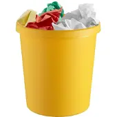 Helit Papierkorb "the german" mit Rand, 30 Liter, Abfalleimer mit umlaufendem Griffrand, Farbe: gelb