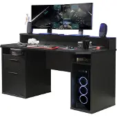 Forte Gamingtisch "Tezaur", schwarz, B:160cm H:91cm T:72cm, Tische, Gamingtisch, wahlweise mit RGB-Beleuchtung