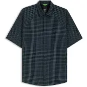 BOSS für Herren. 50544851 Dunkelblaues Excurse-Hemd (L), Lässig, Baumwolle, Kurzarm