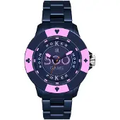 LIGHT TIME Armbanduhr POKER - Blue / Pink L147I