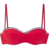 s.Oliver Bügel-Bandeau-Bikini-Top "Junis", Damen, Gr. 44, Cup E, rot, Recycling-Polyamid, kontrastfarbene Details, unifarben, Bikini-Oberteile Bügel-Bandeau-Bikini-Top, mit geflochtenen Details