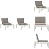 vidaXL Gartenstühle mit Auflagen 2 Stk. Kunststoff Weiß - Gartenstühle