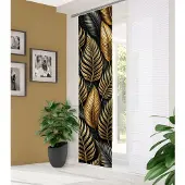 HOME in green 1100000002199 "ZEDRIC" Gr. 1, gold (goldfarben), B:60cm H:245cm, Polyester, Gardinen, 1100000002199, Bambusoptik, recycelt, Digitaldruck