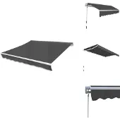 vidaXL Gelenkarmmarkise Handbetrieben 300 cm Anthrazit - Markisen