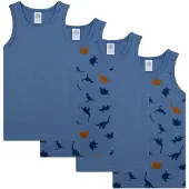 Sanetta Unterhemd "Unterhemd 4er Pack", Jungen, Gr. 104, N-Gr, blau, Obermaterial: 95% Baumwolle CO. 5% Elasthan EL., Unterhemden Unterhemd