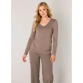Base Level Langarmshirt mit V-Ausschnitt