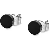 Lotus Paar Ohrstecker "Men's Earrings", schwarz, edelstahlfarben, Ohrringe, Damen, 6mm, Edelstahl, Paar Ohrstecker