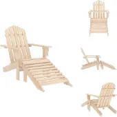 vidaXL Adirondack-Gartenstuhl mit Fußstütze Massivholz Tanne - Gartenstühle