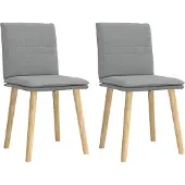vidaXL Esszimmerstühle 2 Stk. Hellgrau Stoff