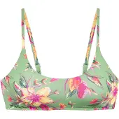 LASCANA Bustier-Bikini-Top "Malia", Damen, Gr. 32, N-Gr, rosa (salbei, pink bedruckt), Microfaser, Microfaser, Polyamid, bedruckt, floral, Bikini-Oberteile Bustier-Bikini-Top, mit tropischem Print