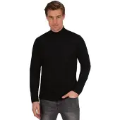 Trigema Longsleeve "Langarm Shirt mit Stehkragen", Herren, Gr. L, schwarz, Single Jersey, 100% Baumwolle, Basic, lang, ohne Ausschnitt, Shirts Longsleeve