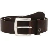 Mustang Ledergürtel , Herren, Gr. 90, braun (dunkelbraun), Leder, unifarben, Gürtel Ledergürtel, Mit Druckknopf-Applikation auf der Schlaufe, 4 cm